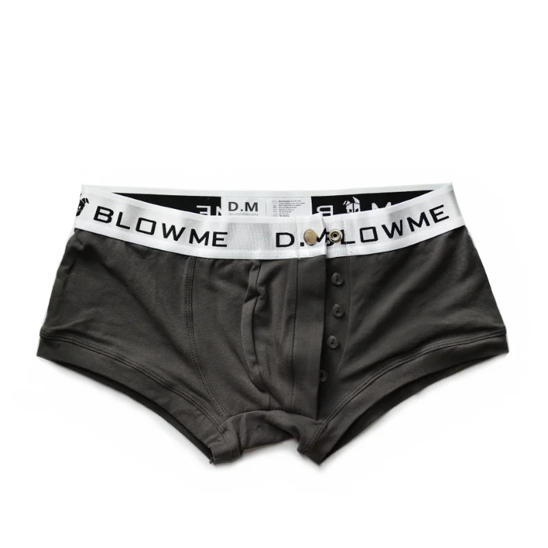Men's Underwear Low Rise Sexy Personality Boxer Business Button Design Boyshort Fashion Soft Boxer Cotton Letters Panties