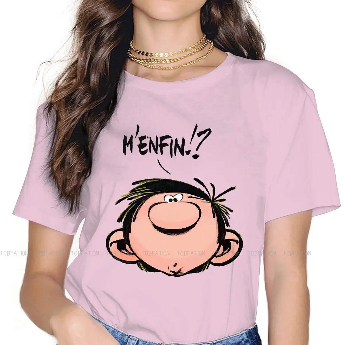 

Magazine Spirou Feminine Clothes Gaston Lagaffe Manga T-shirt Kawaii Vintage Female Clothing