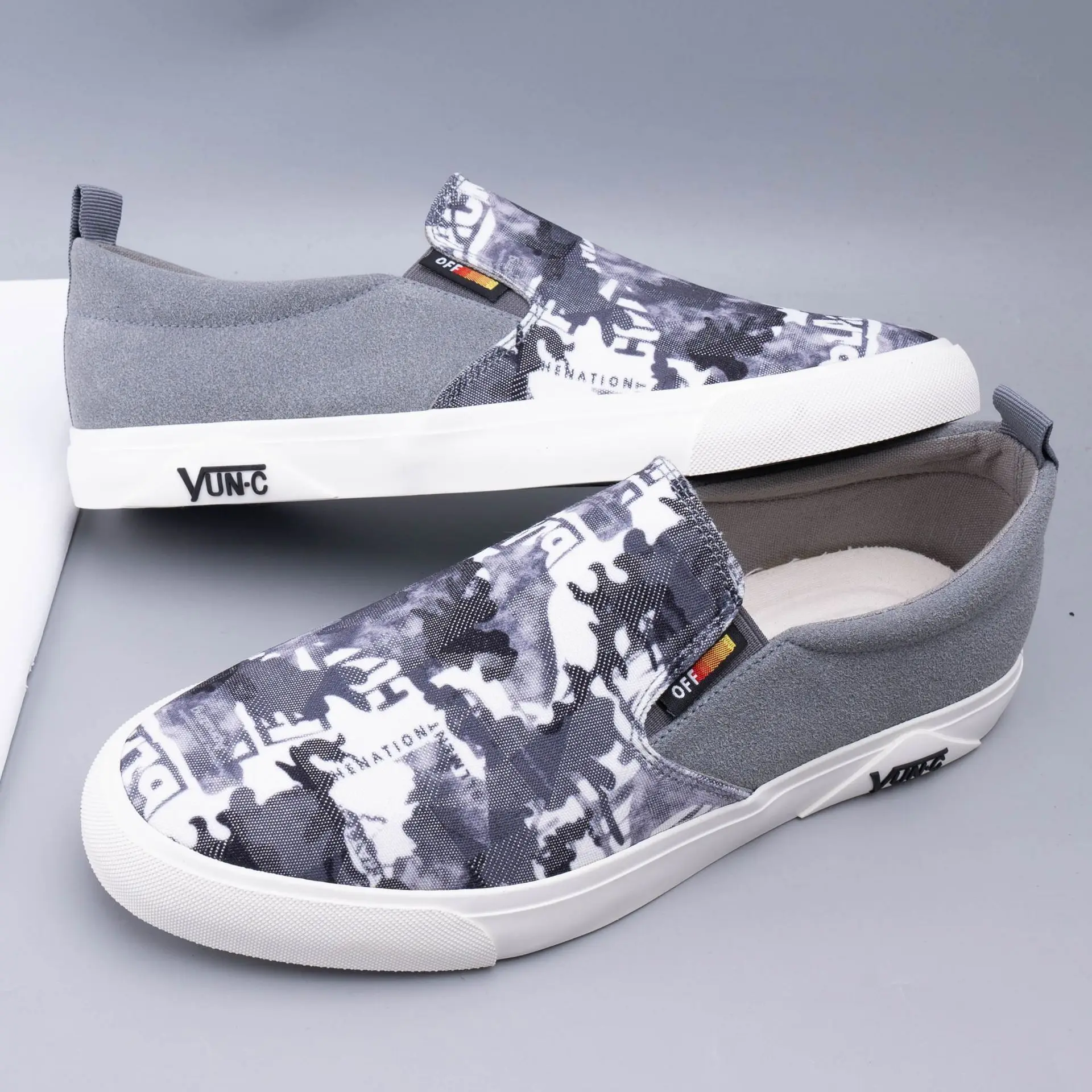 

Женские Летние слипоны с принтом, повседневные модные туфли на плоской подошве, обувь с вулканизированной подошвой для весны и осени