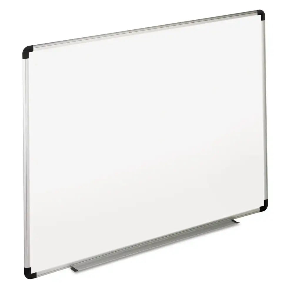 Magnetic Whiteboard  Magnetic Whiteboard l UNV43724 Dry Erase Board, Melamine, 48 X 36, White, Black/gray Aluminum/plastic Frame