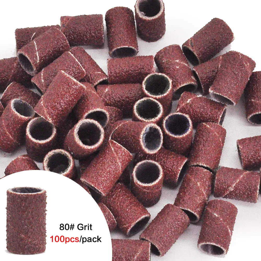 100/50 шт. шлифовальные ленты для электрической машинки маникюра 180/120/80 зернистость