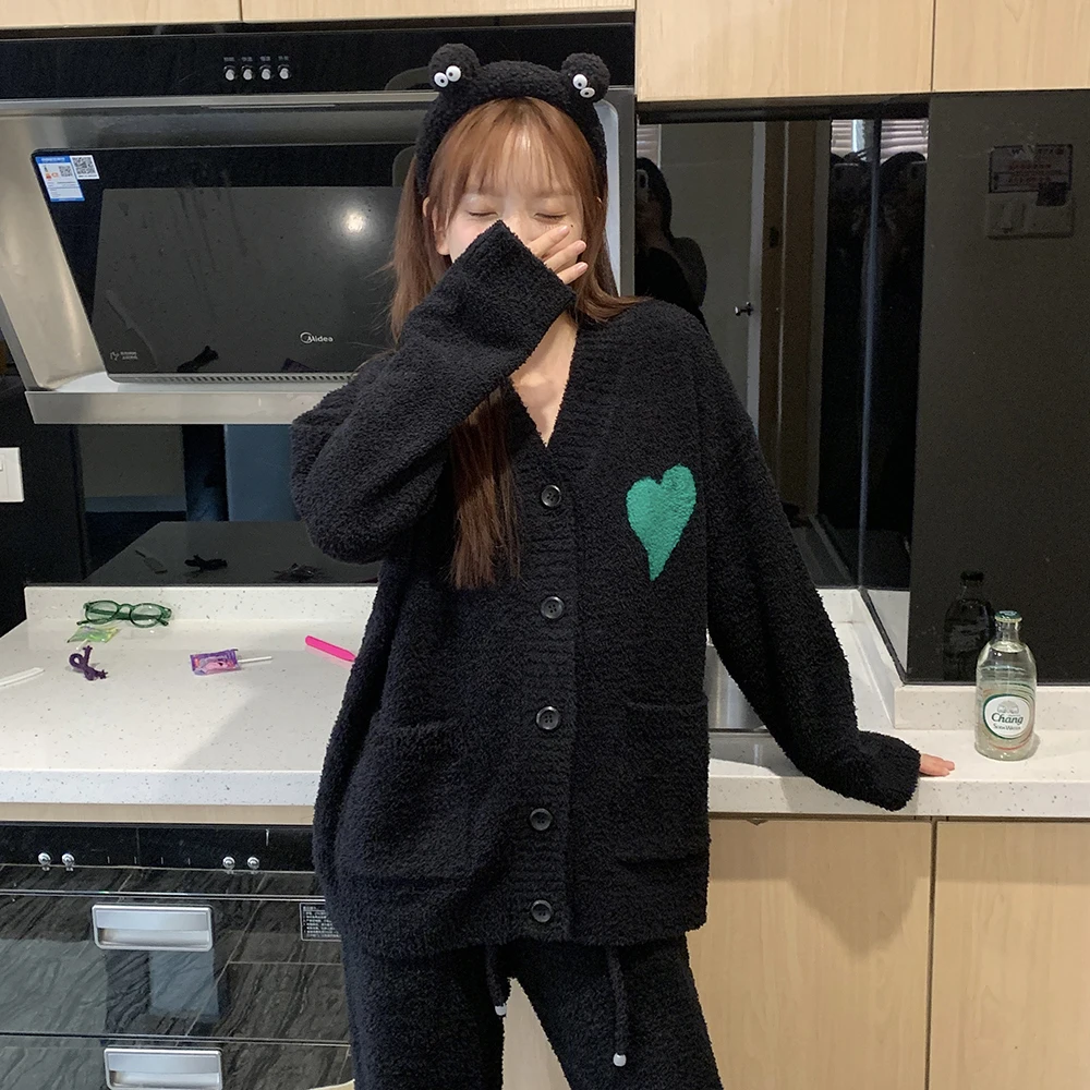 2024 высококачественный женский пижамный комплект полубархатная зимняя одежда