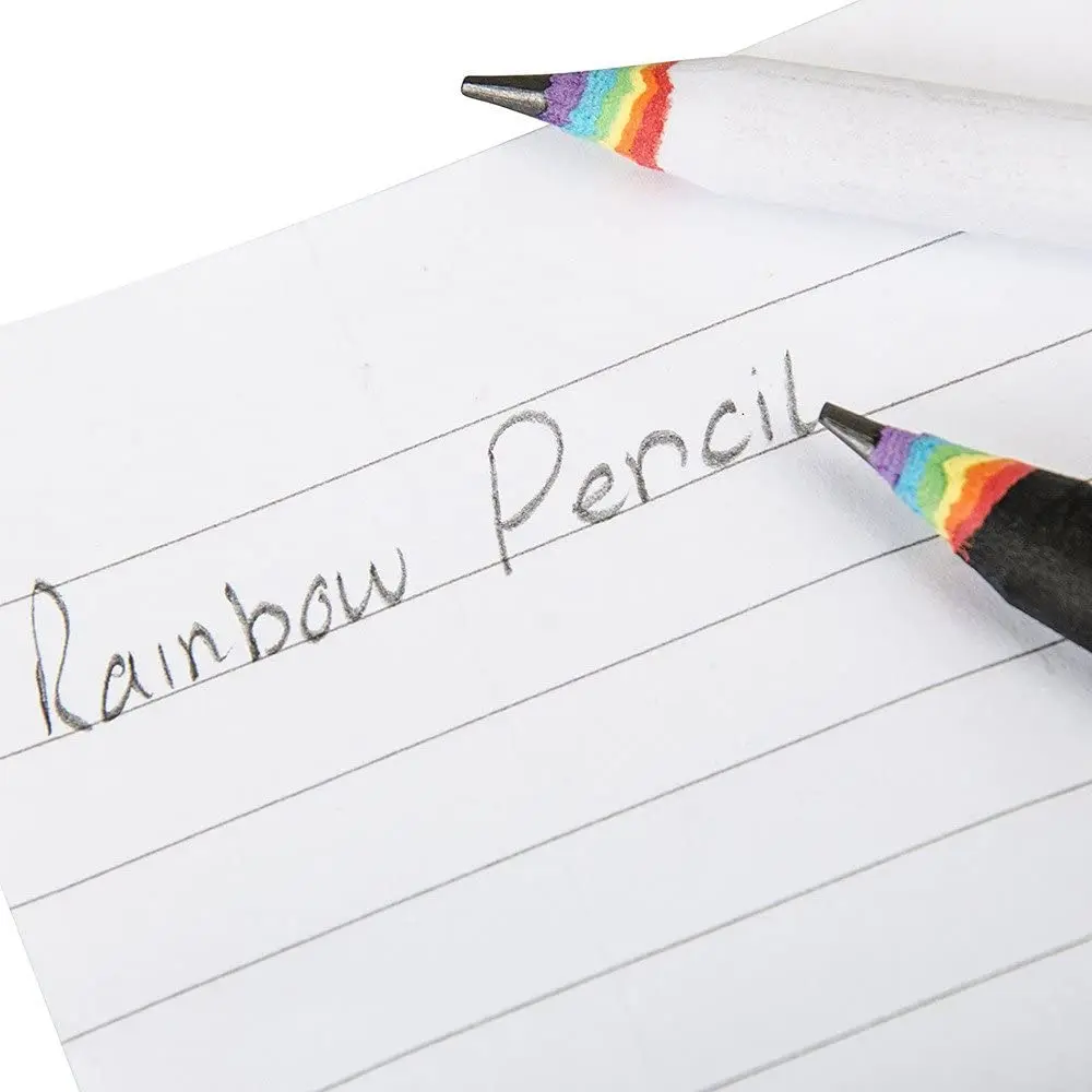 Черно-белые деревянные карандаши 2b цвета радуги набор свинцовых карандашей