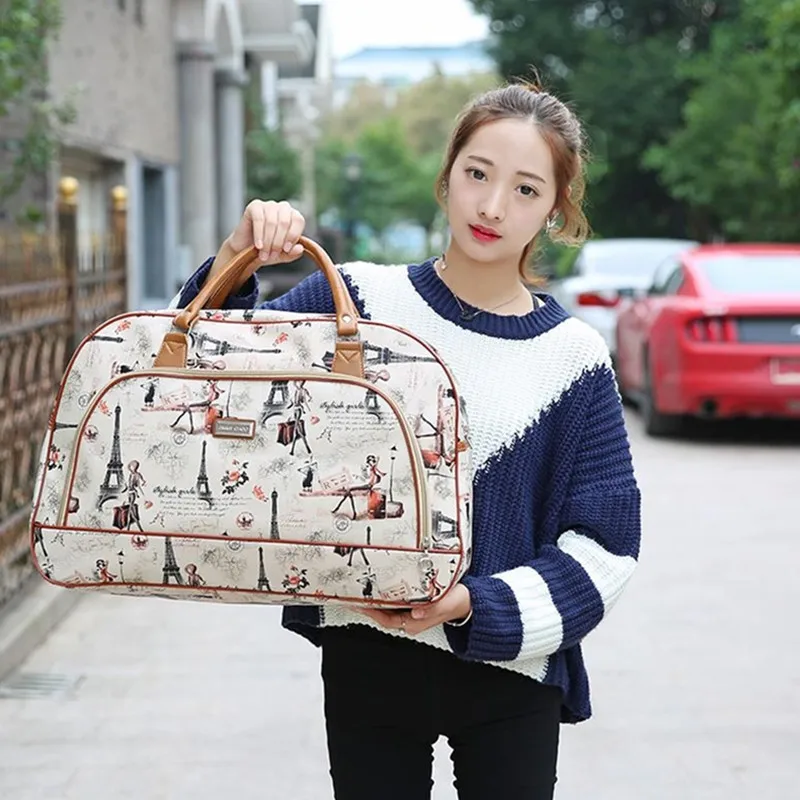 High Capacity Travel Tote Bag Woman Weekend Overnight Short Excursion Clothes Cosmetic Duffle Organizer Luggage Pouch Supplies