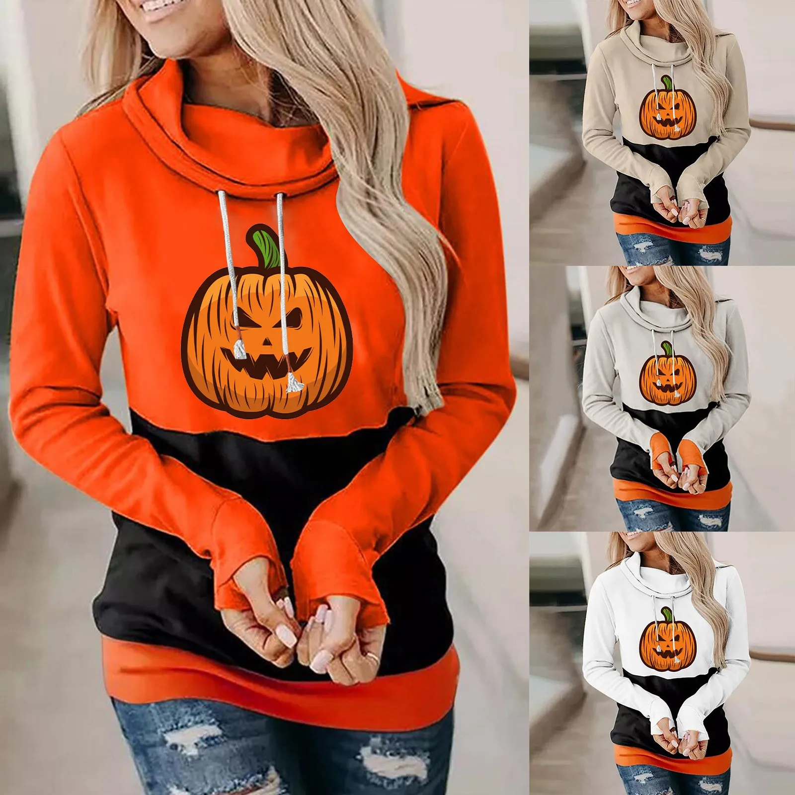

Women Halloween Printing Sweatshirt Casual Long Sleeve Cool Mom Sweatshirt Lavender Hoodie Thin Womens Hoodies Zip up
