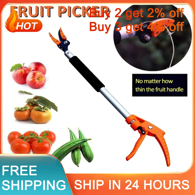 

Fruit Picker Shear Gardening Tree Pruning Gripper Long Pole Cutter Catcher