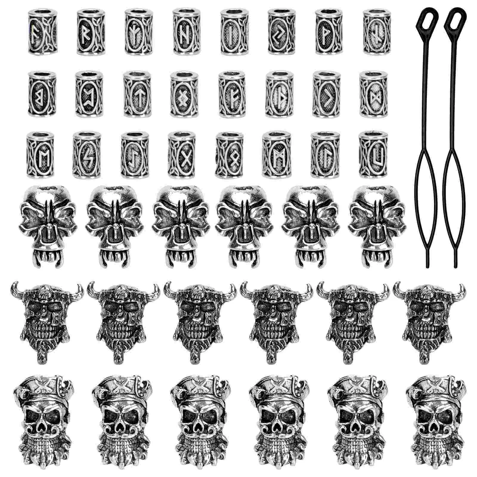 

1 Set of Viking Beard Beads Norwegian Hair Beads Pirate Braid Beads