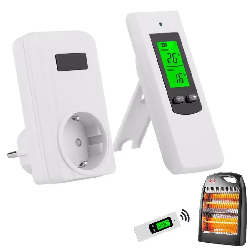 

Wireless Thermostats For Home Digital Plug-in Thermostat Outlet Remote Control Heating Cooling Mode For Heater Greenhouse