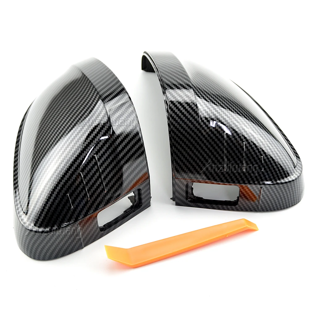 

Карбоновый черный и яркий черный корпус зеркала заднего вида, корпус бокового зеркала для Audi A4 B9 2017, A5/S5/RS5, 2016 г., одна пара