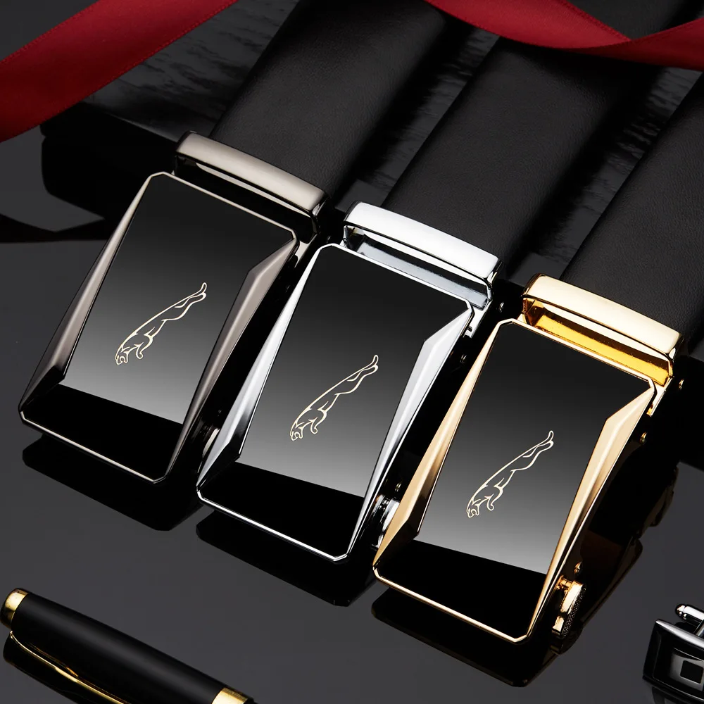 Ремень мужской из натуральной кожи с автоматической пряжкой черный | Аксессуары