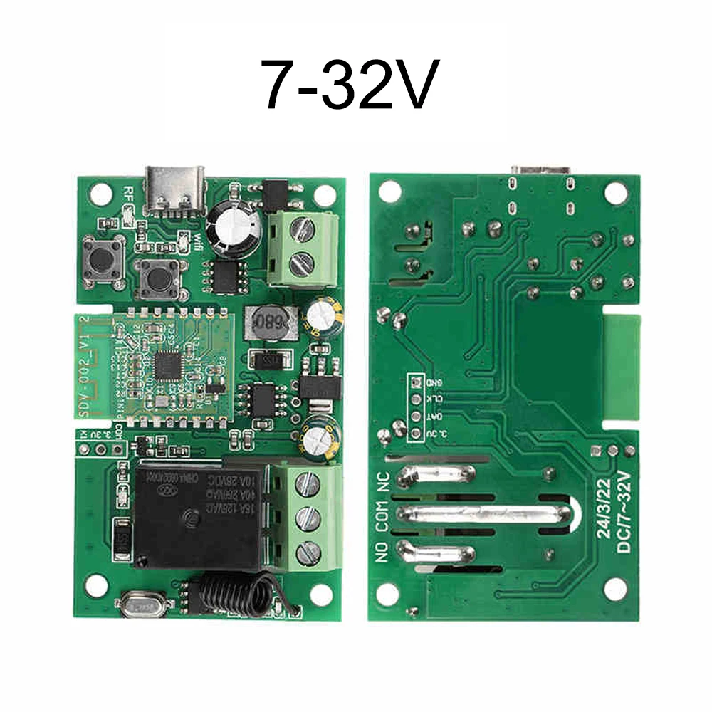 AC220V AC/DC7-32V/DC5V одноканальный Wi-Fi 2 4G Bluetooth-совместимый релейный модуль Type-C