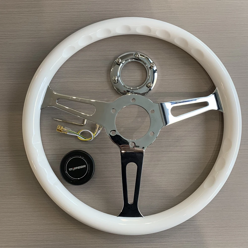 Белый винтажный руль 380 мм 15 дюймов классический Автомобильный в стиле ретро