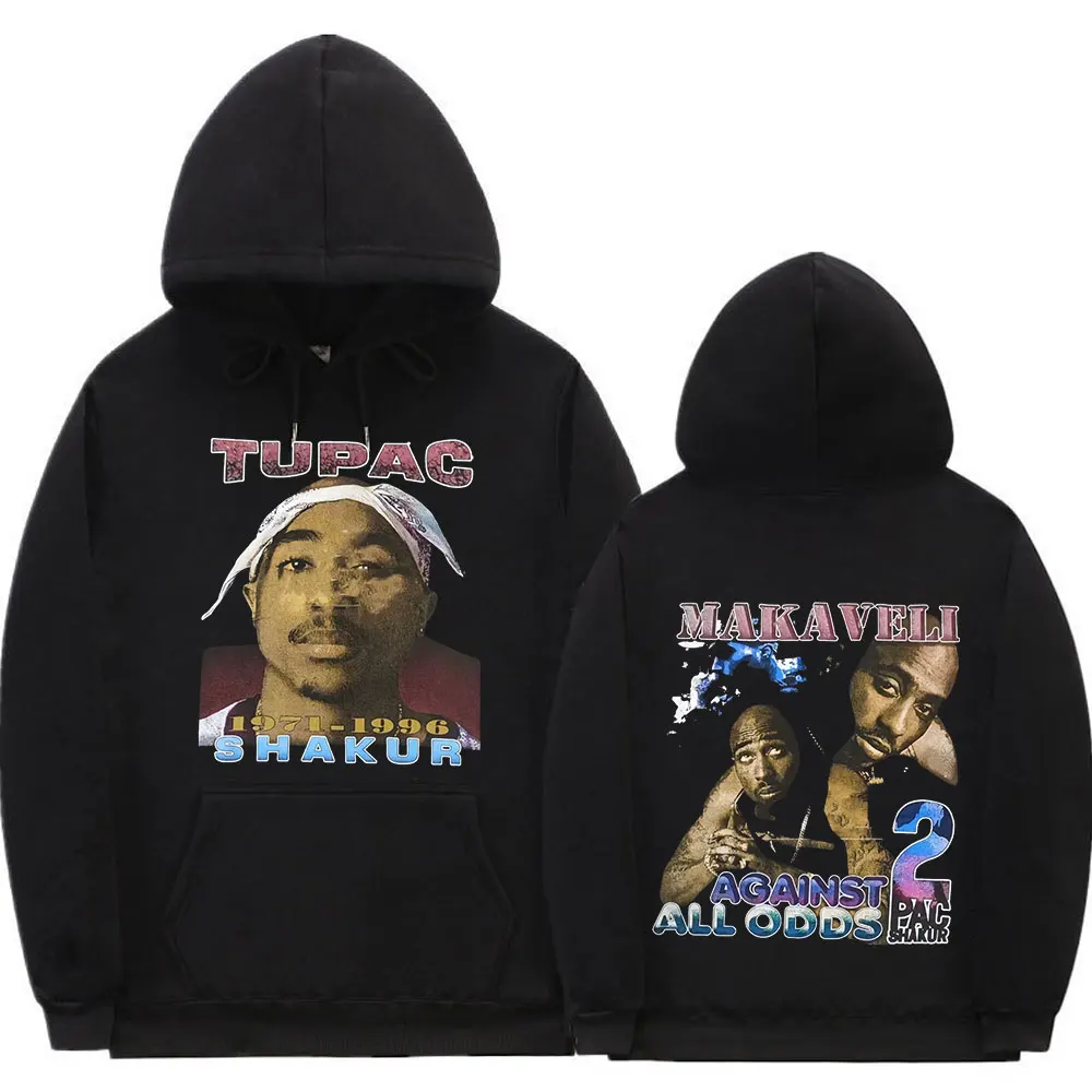 

Толстовка Makaveli Rapper Tupac 2pac, модные повседневные толстовки большого размера, мужские весенние винтажные пуловеры в стиле хип-хоп, уличная одежда унисекс