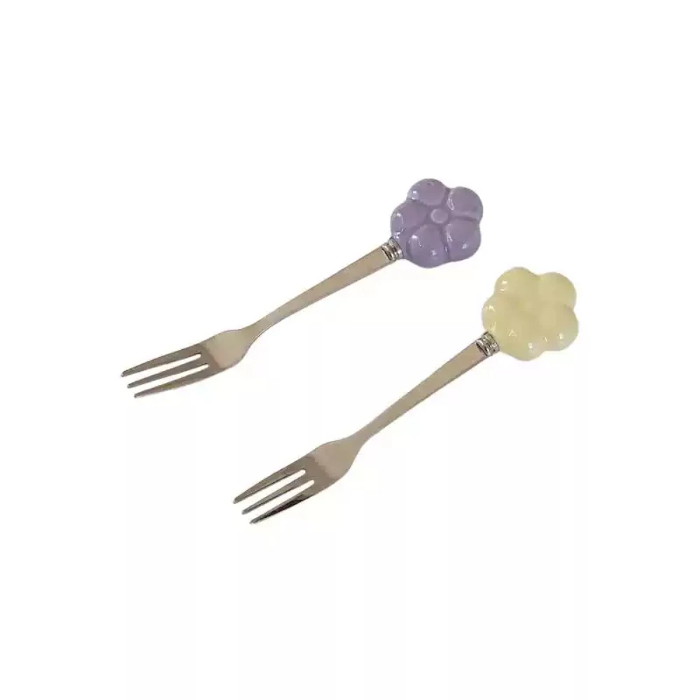 Креативная вилка из нержавеющей стали в корейском стиле милая форма цветка