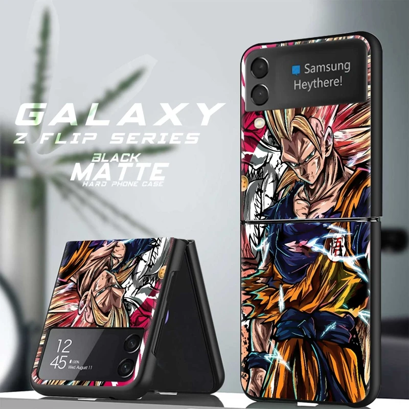 

Phone Case Dragon Ball Japan Anime Super Saiyan For Samsung Galaxy ZFlip Hard Edge Z Flip Flip3 Flip4 5G Zflip3 Zflip4 Luxury