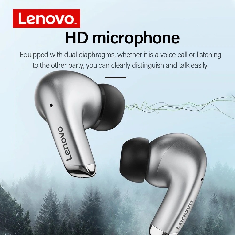TWS-стереонаушники Lenovo LP5 с поддержкой Bluetooth 9D Hi-Fi спортивные водонепроницаемые