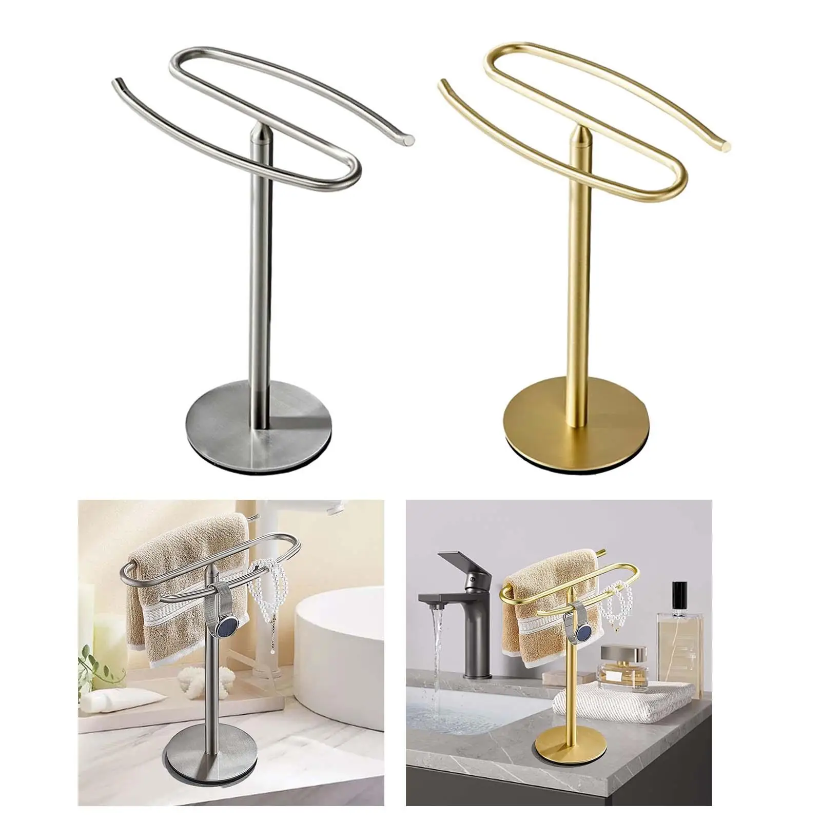 

Towel Bar Rack Necklace Holder Stainless Steel Height 31cm Rust Resistant Space
