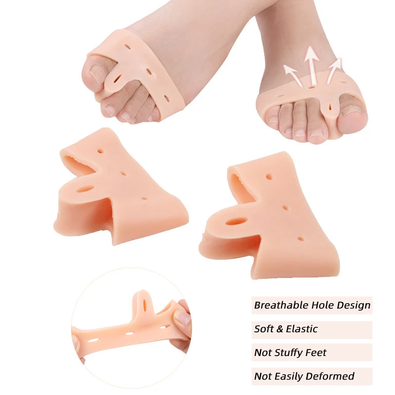 

2pieces=1pair Gel Silicone Toe Straightener Corrector Toe Separators Feet Care Bunion Pain Relief Hallux Valgus Orthotics