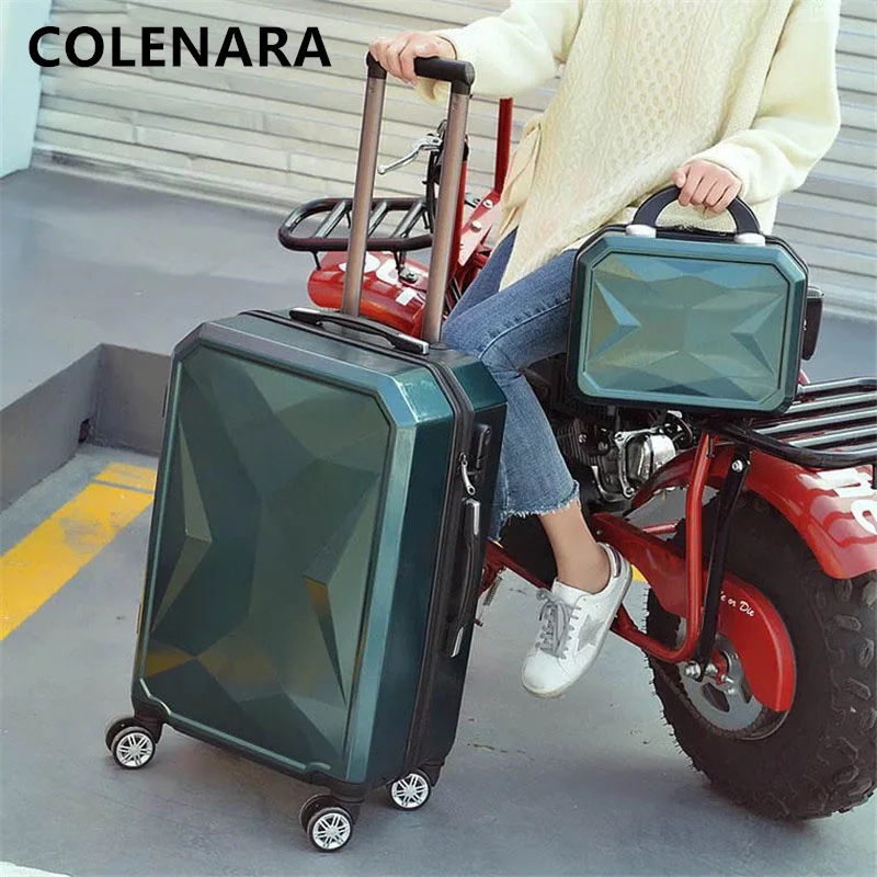 COLENARA 20/24/26/28Inch New Suitcase Men's Fashion Trolley Case Set Women's Portable Makeup Bag with Wheels Rolling Luggage