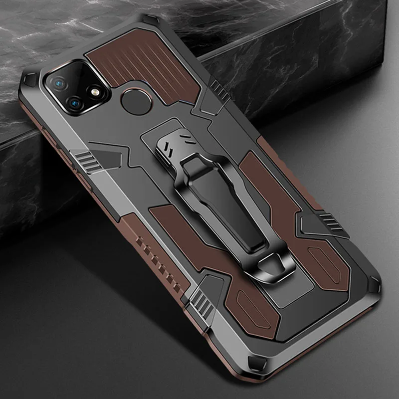 Realme C21 y C25 C31 C35 Belt Clip Case Magnet Back Cover for OPPO Realme 8 9 Pro Plus Case C21Y 9i C25S C 21 7 C25Y Bumper Etui