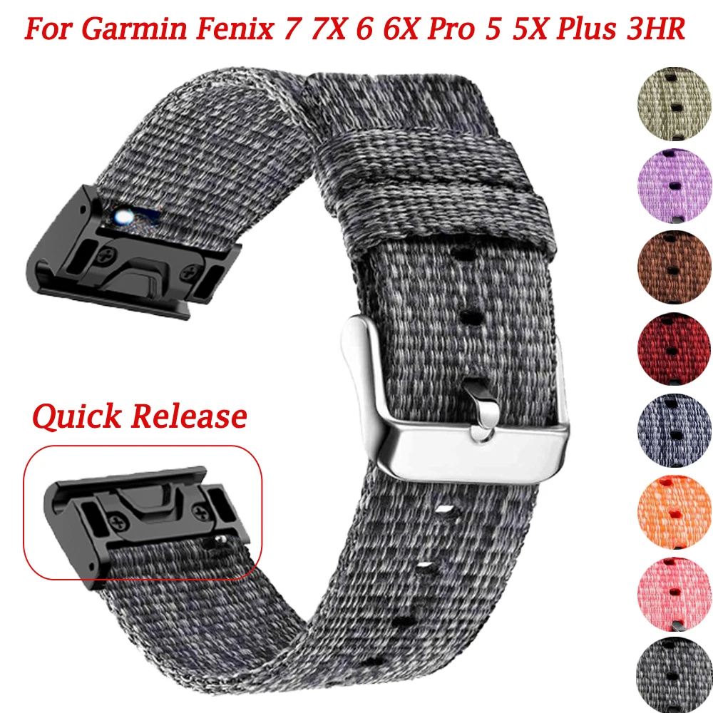 

22 26mm Nylon Watch Band Wristband Bracelet For Garmin Fenix 7X 7 6X 6 Pro 5X 5 Plus 3HR/Forerunner 935 945 QuickFit Belt Strap