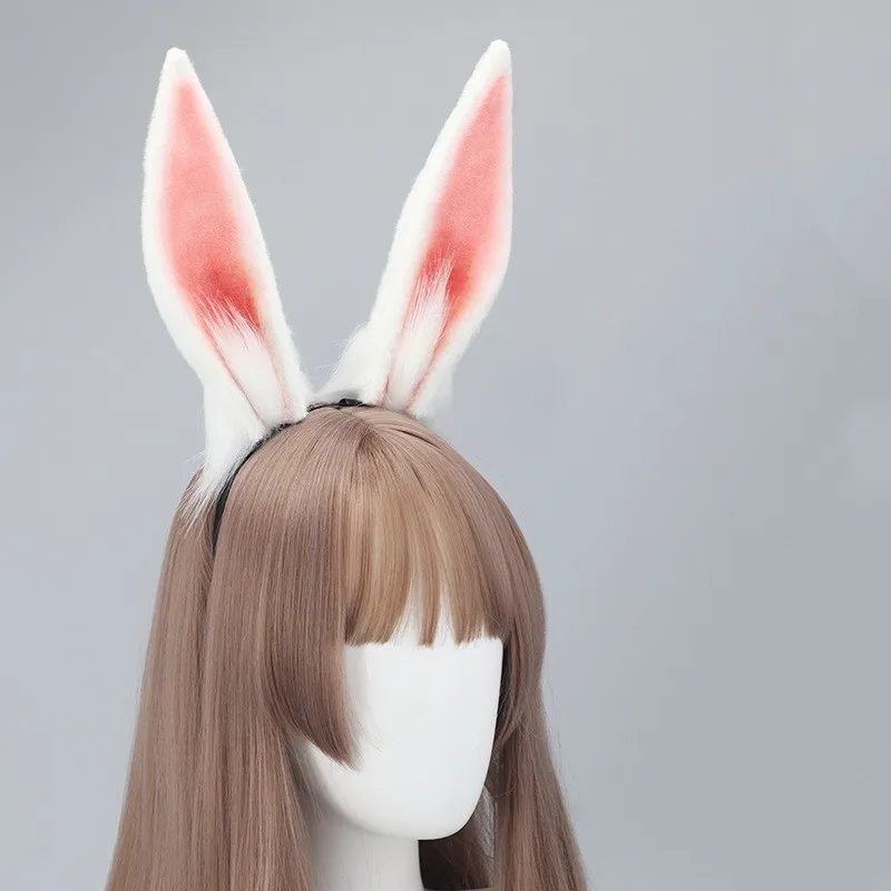 

Lovely Animal Faux Fur Bunny Ears Headband Realistic Furry Fluffy Rabbit Ear Hair Hoop Lolita Anime Masquerade Cosplay Costume