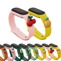 smartwatch strap for mi band 4 3 5 6 sports cartoon silicone bracelet for mi band 6 5 creative doll replacement wristband gifts