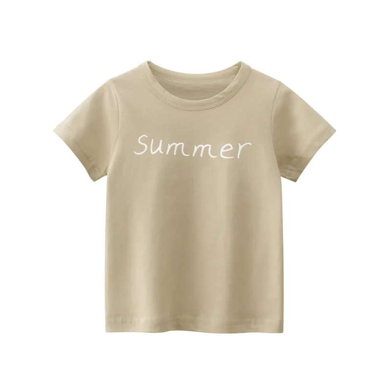 Boy Summer Short Sleeve T-Shirts Girl Casual Solid Tee Shirt Toddler CrewNeck Top Kids Wear Fashion Children Clothing