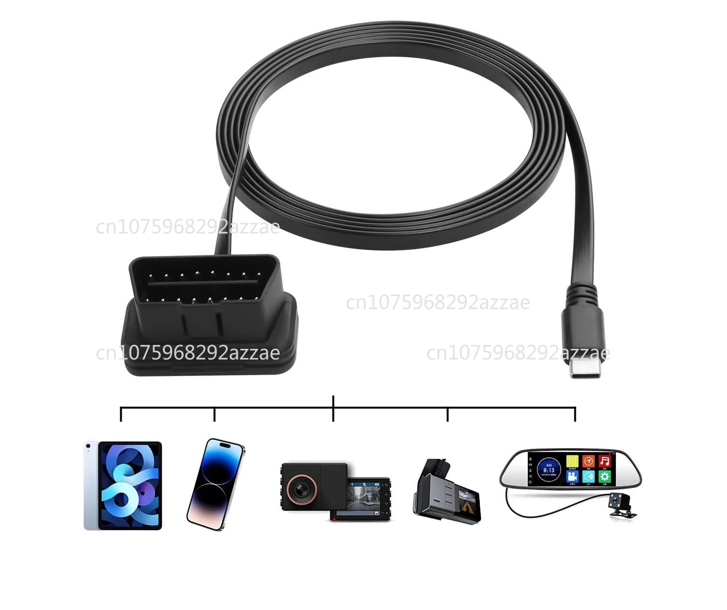 Кабель обнаружения автомобиля OBD2 на Type-C для GPS-видеорегистратора (art.: 3920d1fa0f2cd) - 3920d1fa0f2cd