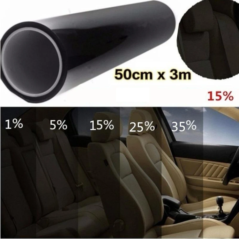 

3M*50CM Sunshade Film Car Home Tint Film Black Roll 15% VLT Tinting Tools Kit Direct Installation Exterior Accessories