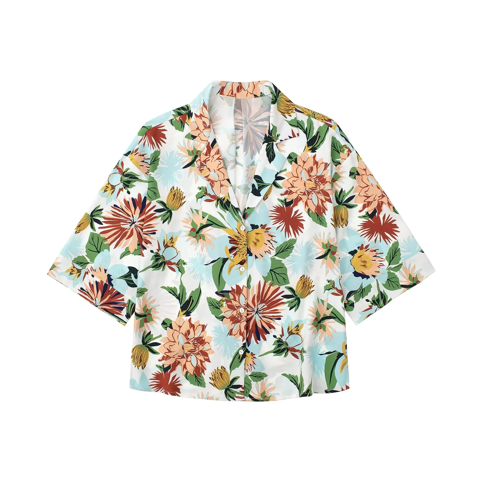 

WXWT New Collection 2022 Women Print Button-Up Shirt Turn-down Collar Long Sleeve Blouse Female Streetwear Tops LY7012