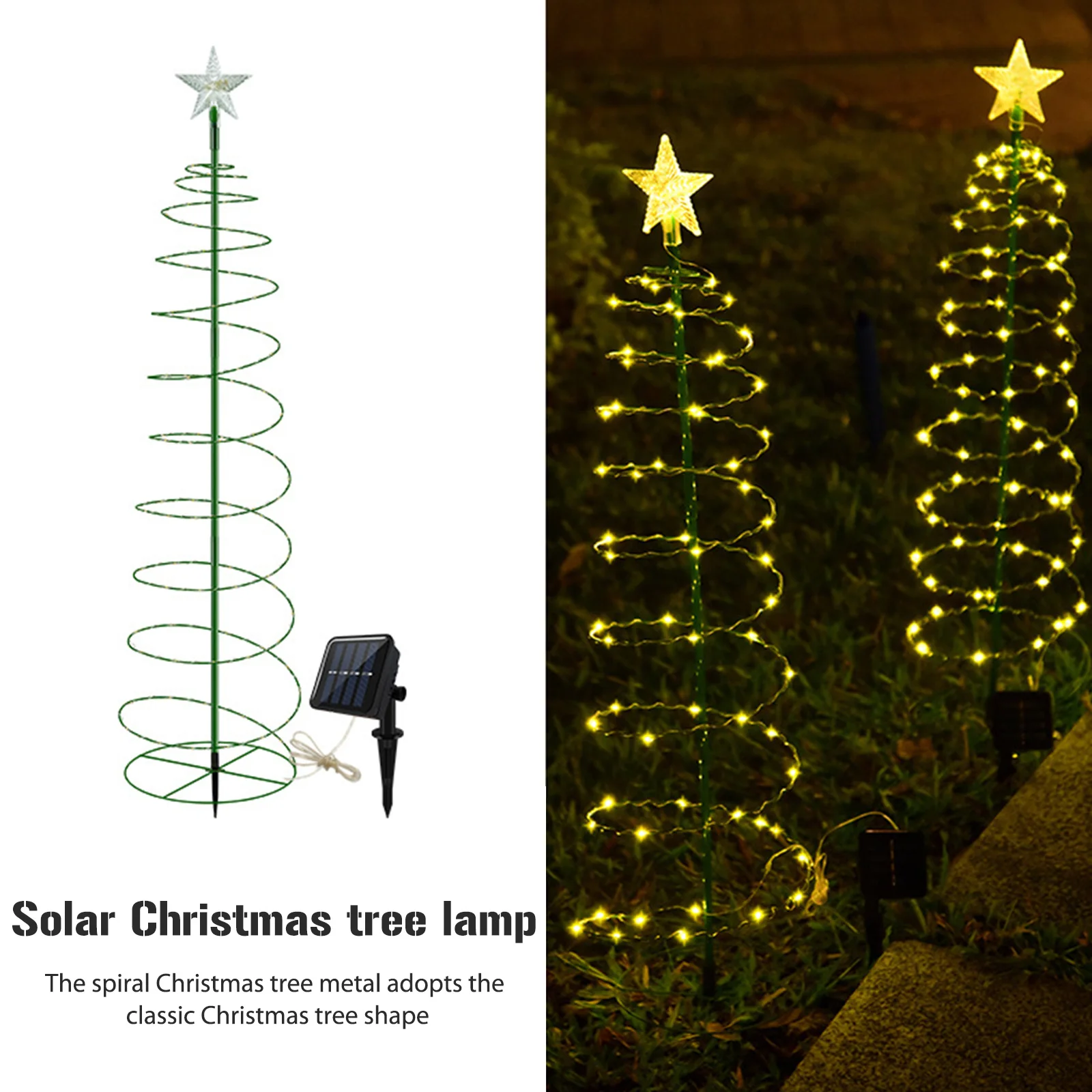 

Solar Christmas Light Waterproof LED Fairy Lamp 3 Modes Christmas Lighitng Ornament Art Crafts with Ground Plug Party Decoration