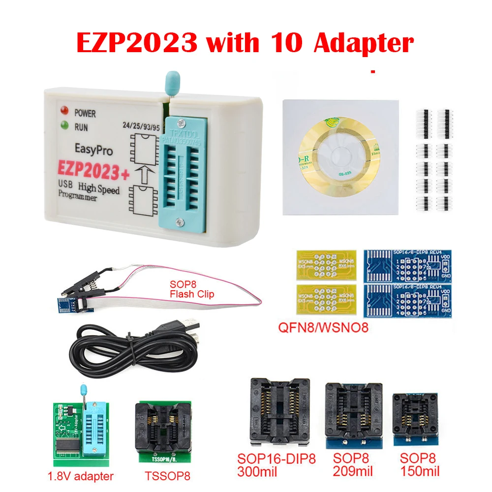 USB SPI Высокоскоростной программатор EZP2023 с адаптером поддержка 24 25 93 95 EEPROM флеш-Bios