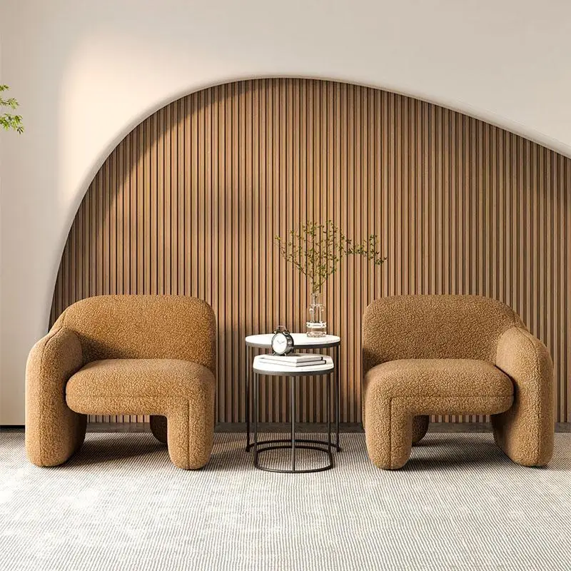 

Single Sofa Light Luxury Design Sense Art Modern Living Room Balcony Leisure Area Creative Shaped Guest Table Chair Combination