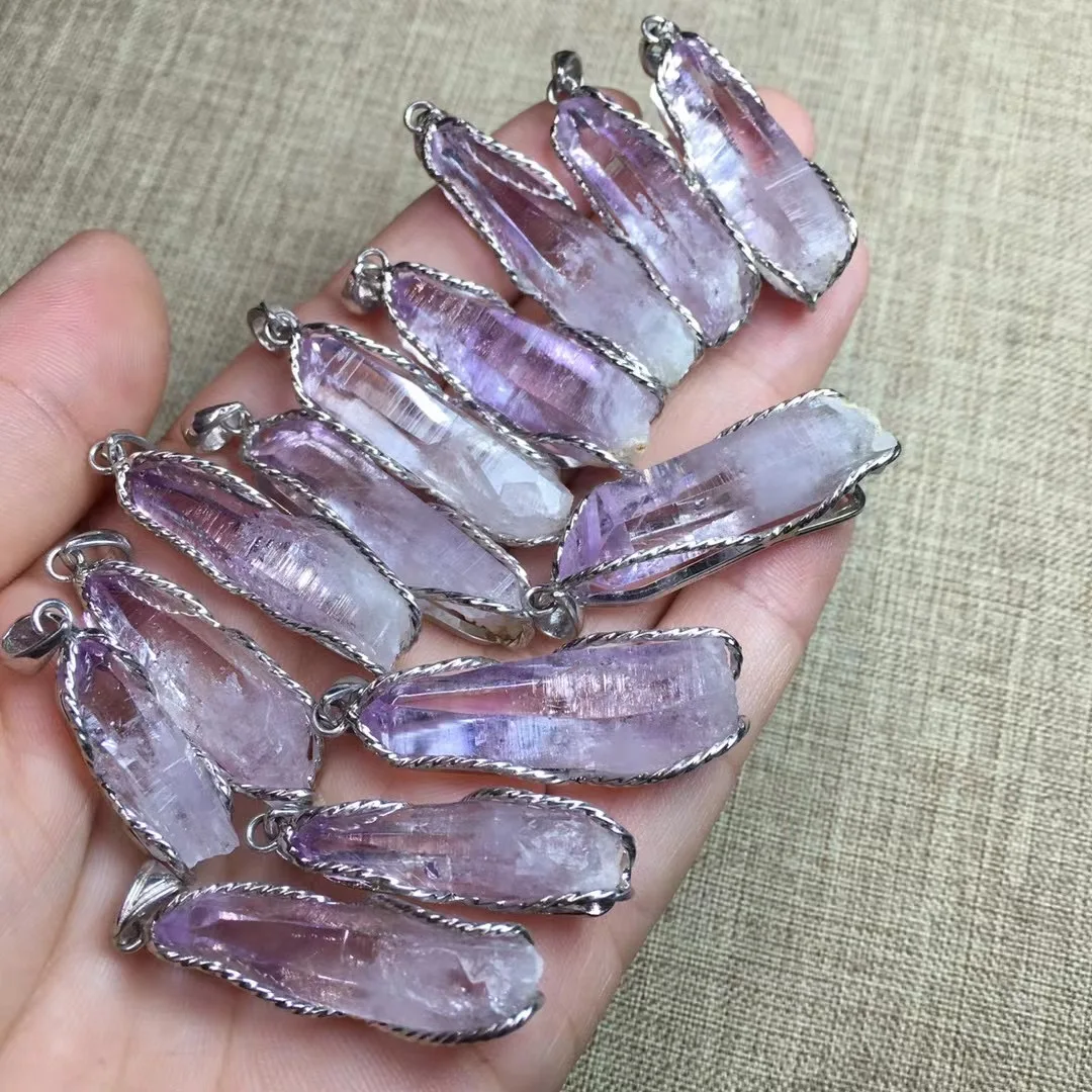 

1 Pc Fengbaowu Natural Amethyst Mexico Cruz Crystal Pendant 925 Sterling Silver Energy Reiki Healing Stone Fashion Jewelry Gift