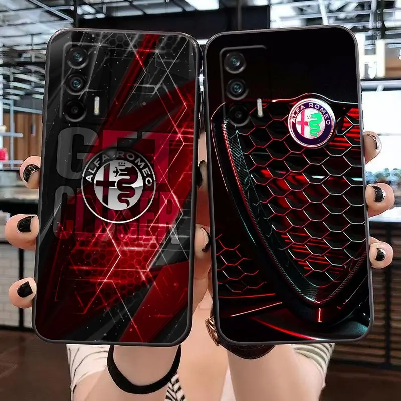 Люксовый чехол A-Alfa Romeo для Realme GT 2 Pro Master Neo2 NARZO 50 50I 50A C35 C33 C31 C30 C21 C15 V25
