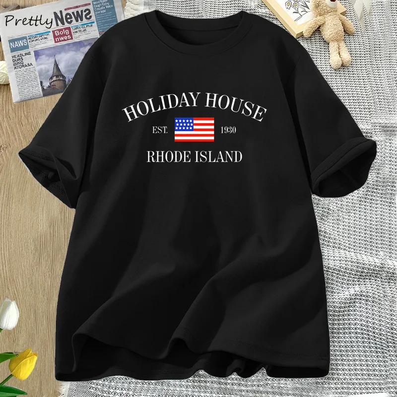 

Holiday House T-Shirt Rhode Island Folklore Eras Midnights T Shirt Women Men Music Grpahic Tshirt Cotton Short Sleeve Clothes