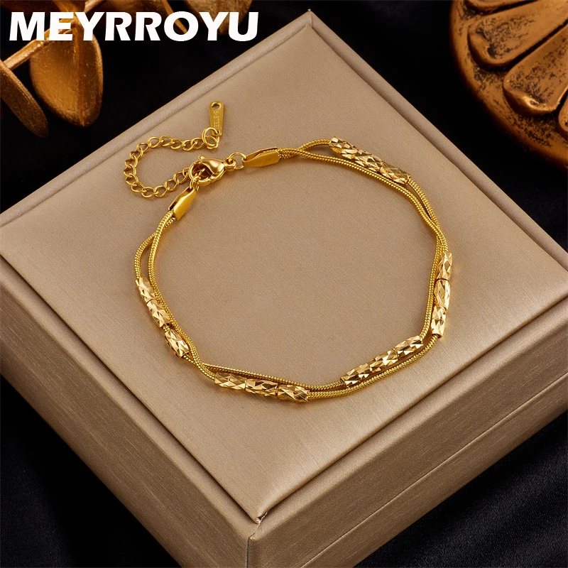 

Женский браслет MEYRROYU, из нержавеющей стали 316, золотистого цвета
