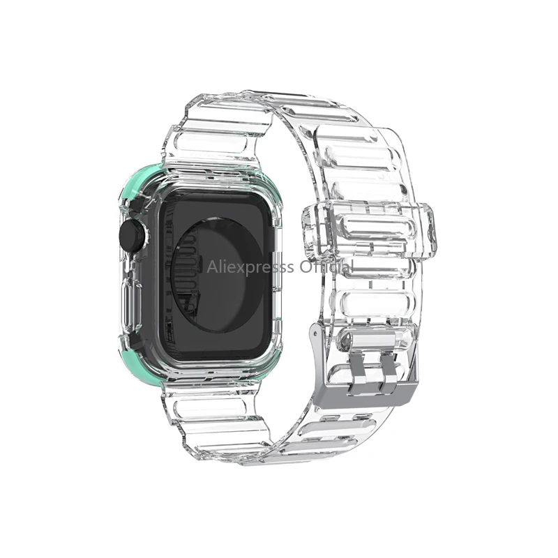 Фото Аксессуары мягкий силиконовый прозрачный браслет чехол ремешок для Apple Watch Band 6 5 4 40 мм 44 мм 3 2 1 38 мм 42 мм №2