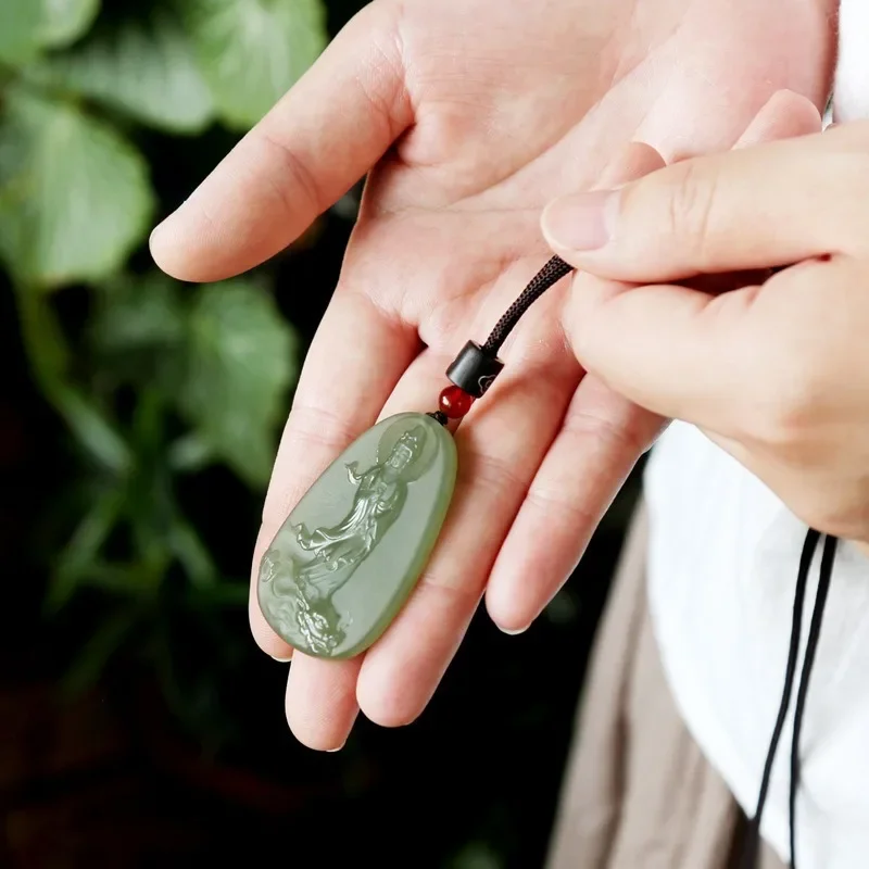 Женская и Мужская подвеска Chenglong Guanyin Bodhisattva Jade