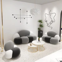 online celebrity nordic lazy sofa nail shop clothing store receives light luxury creative small sized double sofa simple couch