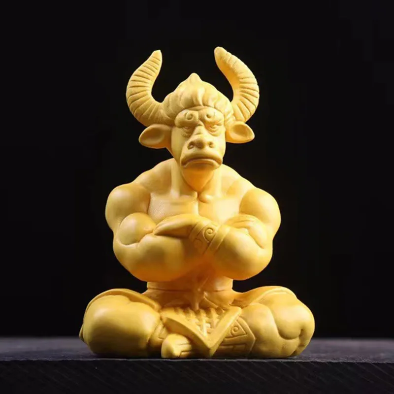 

Solid wood carving Bull Demon King Decorative figurines，Movie character model ，Hand-carved Domineering home bedroom decorations