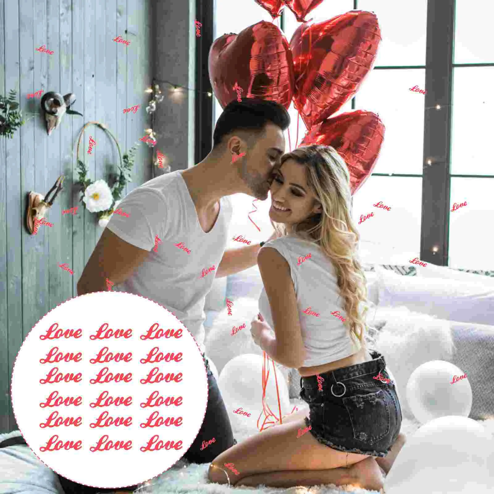 

Wedding Love Table Red Romantic Shower Bridal Decorations Scatter Engagement Scatters Birthday Party Proposal Sequins