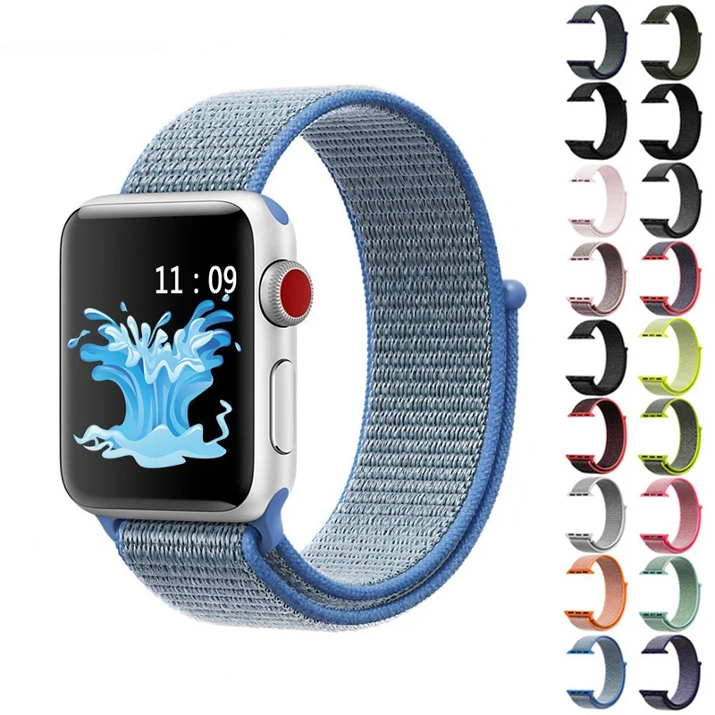 

Nylon Loop Strap For Apple Watch Band 44mm 40mm 45mm 41mm 38mm 42mm Bracelet Correa Watchband iWatch Series 3 4 5 6 se 7 Band