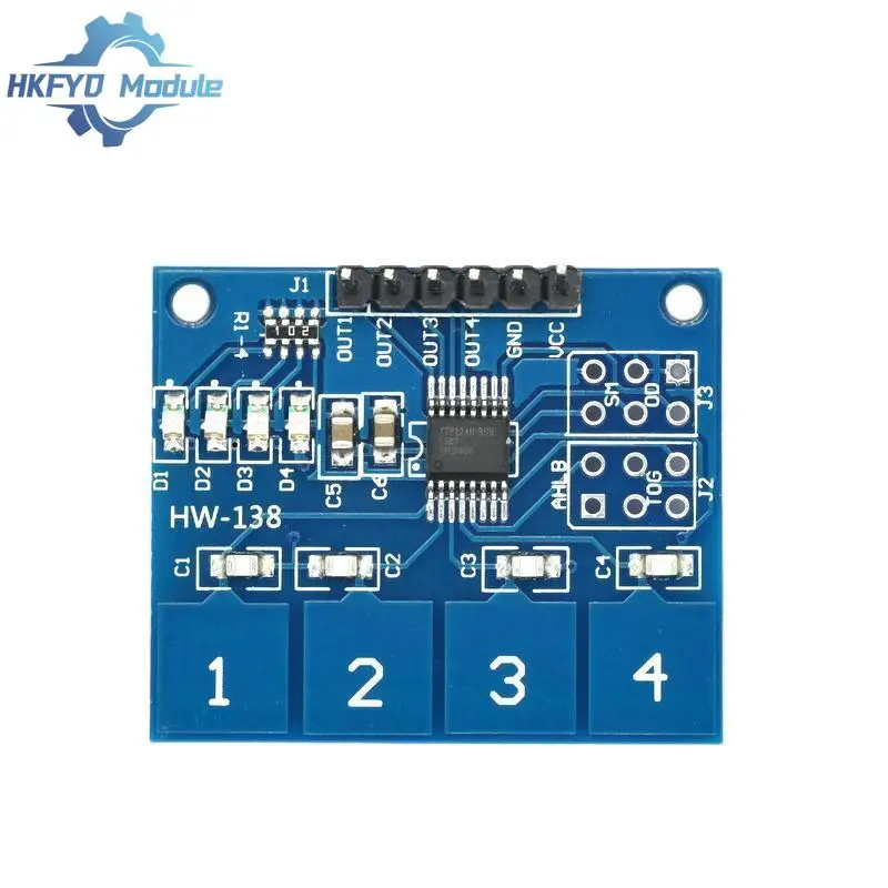 4-канальный цифровой сенсорный емкостный модуль коммутатора TTP224 1 шт.
