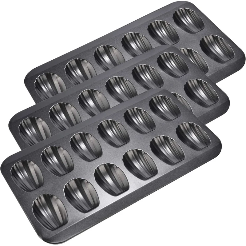 

Форма для выпечки Madeline, антипригарная форма для выпечки, форма в виде ракушки, 12 чашек, форма для кексов, антипригарная форма для печи, 3 шт.