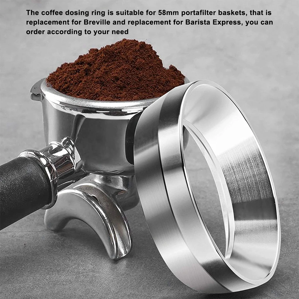 54mm/58mm paslanmaz çelik akıllı dozajlama yüzük bira kase kahve tozu için Espresso Espresso huni Breville Portafilter