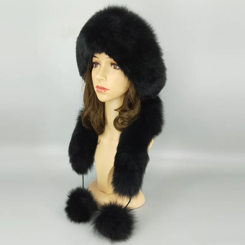 2022 New Autumn And Winter Style Fox Fur Hat Thickened Warm Whole Fur Hat Fur Straw Hat