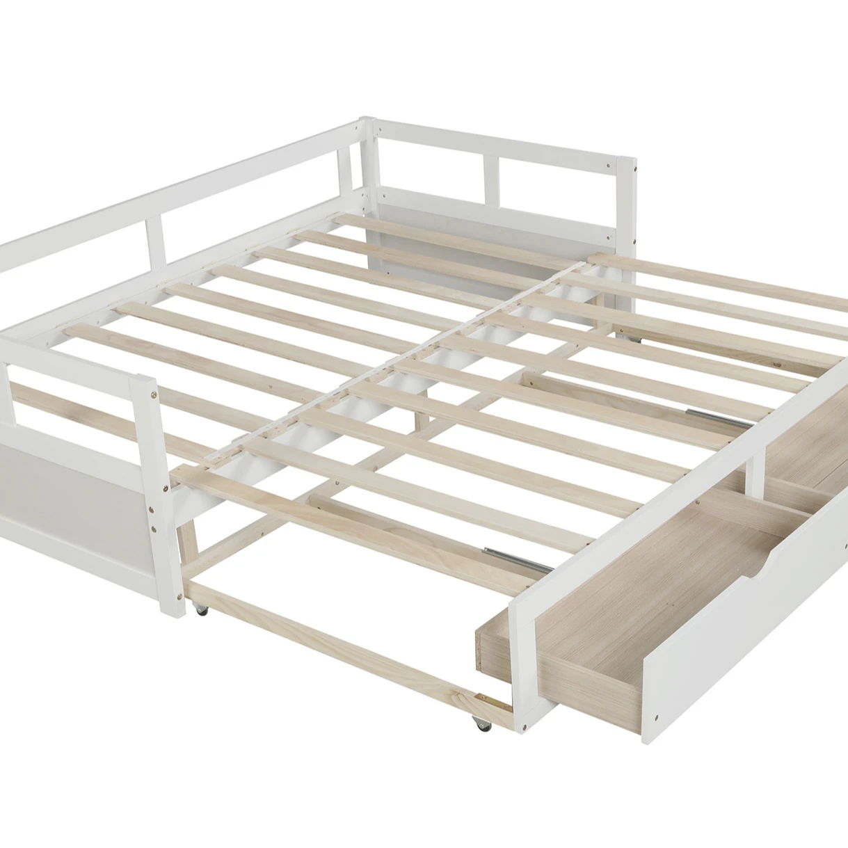 Hot Sale Hanway Twin Daybed with Two Drawers - Extendable To 2 Twin Size Bed Frame
