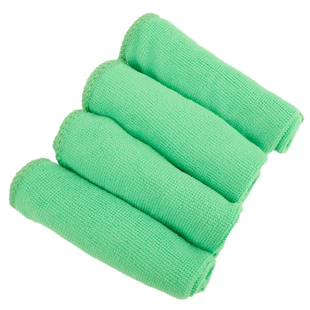 

10 pcs Towel Soft Microfiber Detailing Green Washing Polishing Cleaning Dishcloth Duster Absorbent High Quality